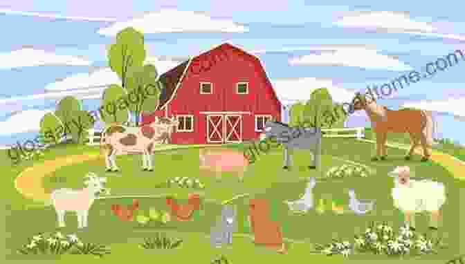 A Group Of Farm Animals Gathered In A Field, Including A Cow, Horse, Sheep, Pig, And Goat What Do I Get To See On The Farm? Was Gibt Es Auf Dem Bauernhof Zu Sehen?