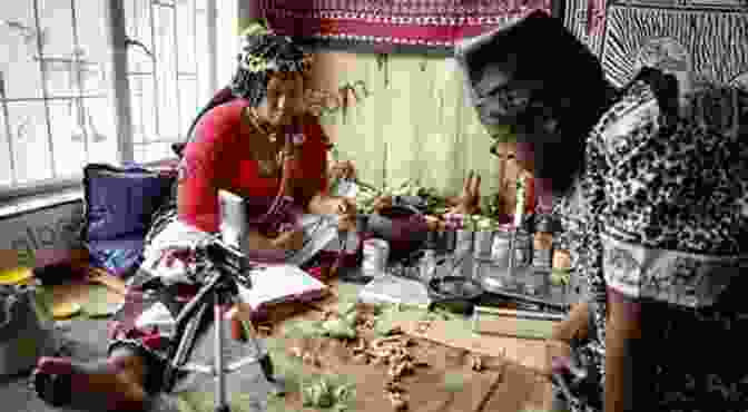 A Traditional Healer Performing A Healing Ritual, Surrounded By Attentive Participants. The Practice Of Texts: Education And Healing In South India