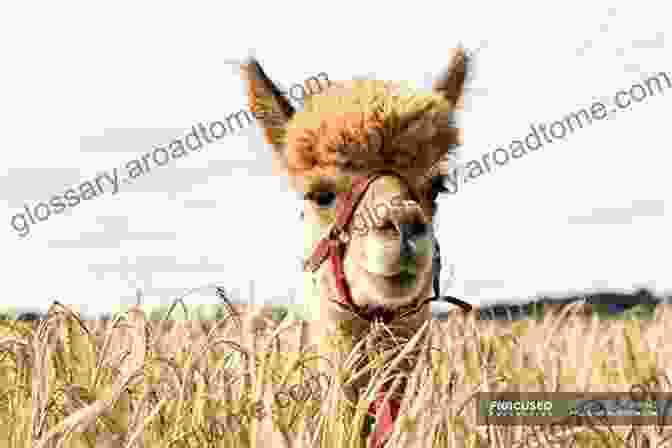 An Alpaca Standing In A Field, Its Soft, Cream Colored Wool Gently Flowing In The Wind What Do I Get To See On The Farm? Was Gibt Es Auf Dem Bauernhof Zu Sehen?