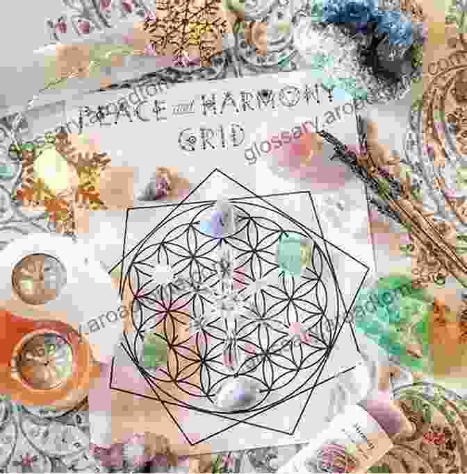 Crystal Grid Featuring A Variety Of Crystals Arranged In A Geometric Pattern Crystal Rituals For Healing: 60 Rituals For Focused Healing Of Real Obstacles