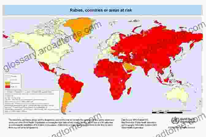 Map Showing The Global Distribution Of Rabies, Highlighting The Areas With The Highest Incidence Rates The Natural History Of Rabies Volume 1