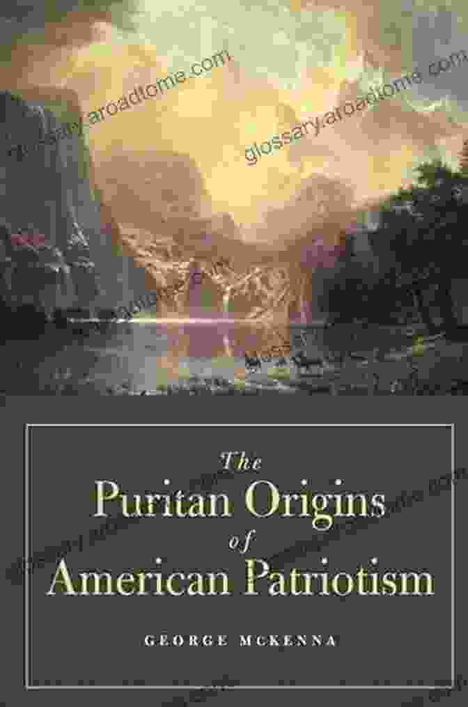 The Puritan Origins Of American Patriotism Book Cover, Featuring A Man In A Pilgrim Hat Holding A Flag. The Puritan Origins Of American Patriotism